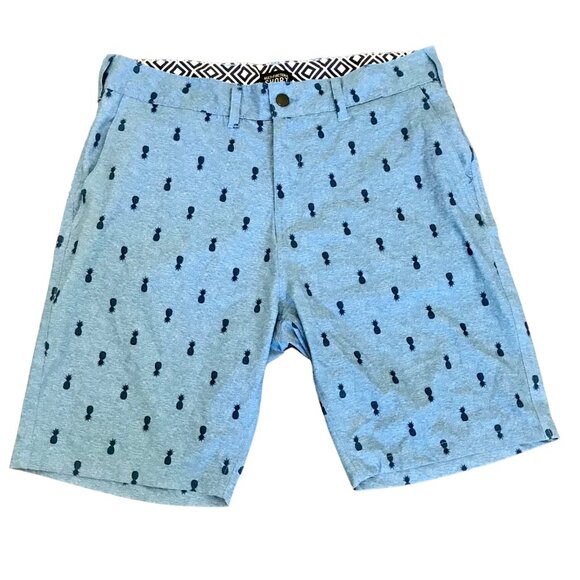 Multi-Functional Short Men's Blue Pineapple Print‎ Summer Shorts Size 36 Stretch - Picture 1 of 7